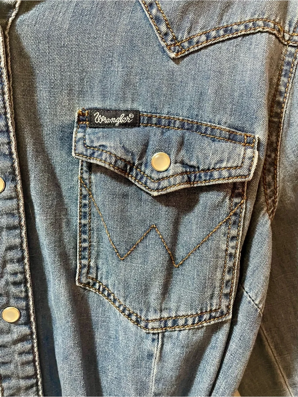 Wrangler Blue Denim Tie-Waist Mini Dress - Picture 3 of 7